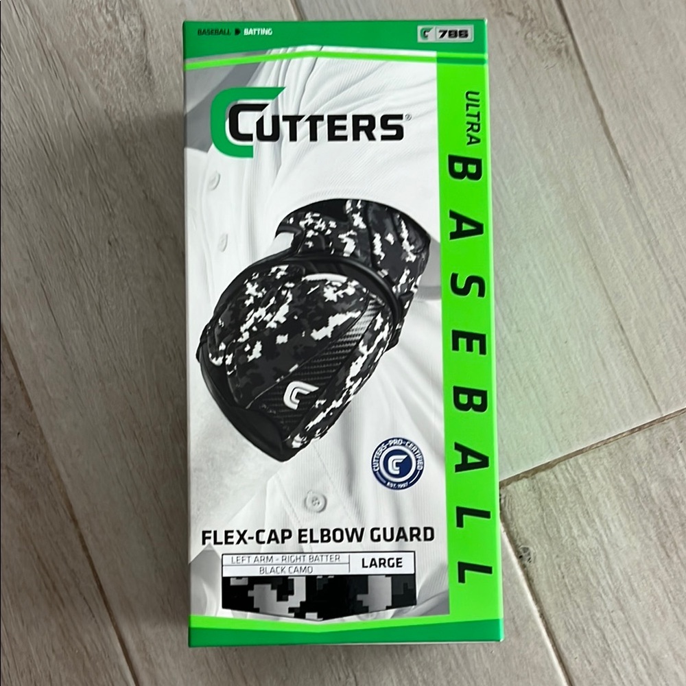 Cutters Flex-Cap Black Camo Baseball Elbow Guard